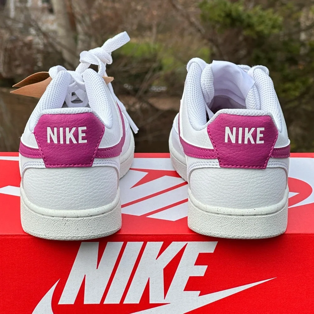 Nike Court Vision Low Womens 7 Youth 5.5Y White Sustainable Casual Sneaker NEW